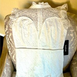 Sexy white lace Bebe dress size extra small